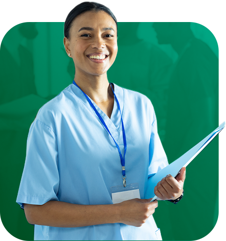 Ilustração de médica com currículo